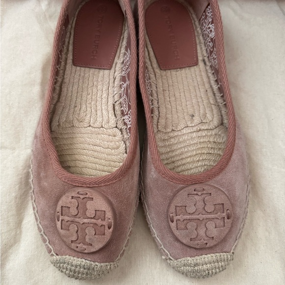 Tory Burch Pink Suede Lace Espadrille - Picture 1 of 12
